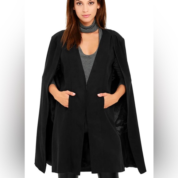 Mink Pink Girl Boss Washed Black Cape - Picture 4 of 7